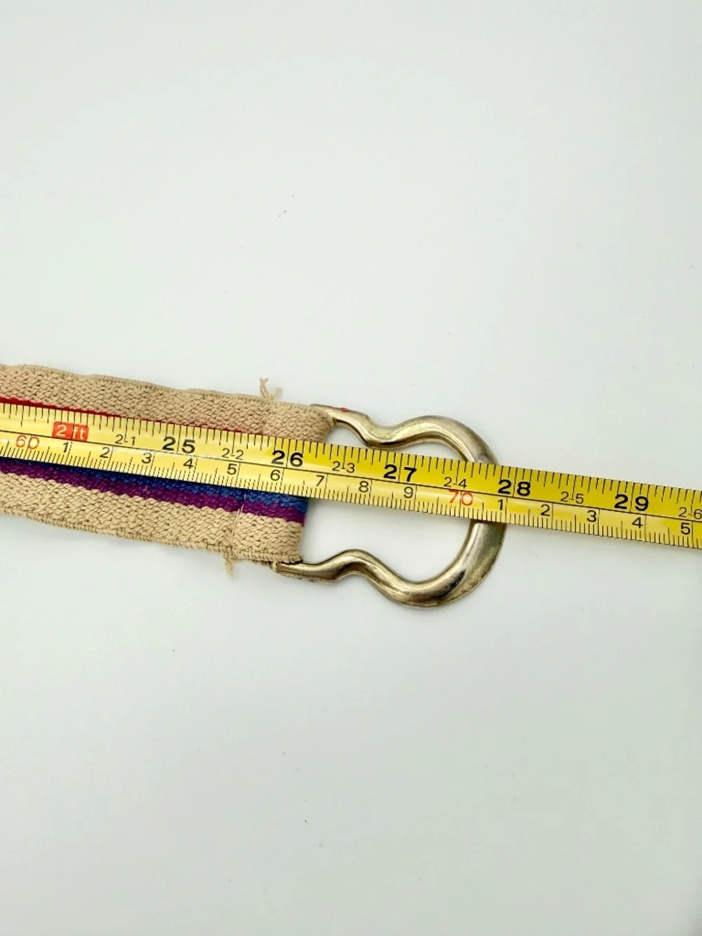 Vintage 1970s Rainbow Woven Elastic Belt